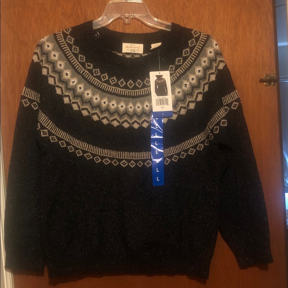 Weatherproof Black and Gray Crewneck Sweater